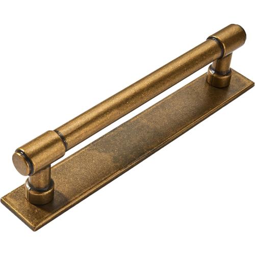 Gold 5 Pack khtumeware 5 Pack 3-3/4 Inch(96 mm) Center to Center Antique Brass Cabinet Pull Backplate with Base Plate Zinc Solid Vintage Kitchen Cabinet Handles Drawer Pulls Cabinet Hardware