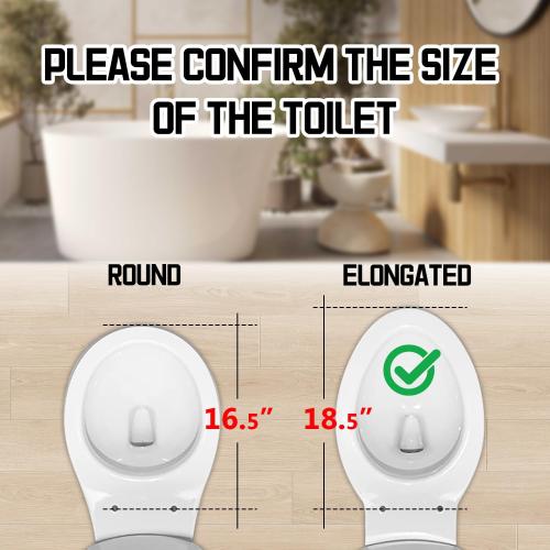 White 18.5 Elongated(Oval) Toilet Seat, Quick-Attach Hardware Metal Hinges, Heavy Duty, Slow Soft and Quiet Close, Durable and Sturdy, Easy to clean, Fits Elongated(Oblong) Toilets, White(18.5″)