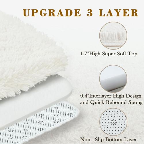 8x10 Area Rugs for Living Room Bedroom, Large Area Rug Shaggy Carpet Soft Plush Furry Bedside Rug, Rugs for Home Decor (Cream, 8 x 10)