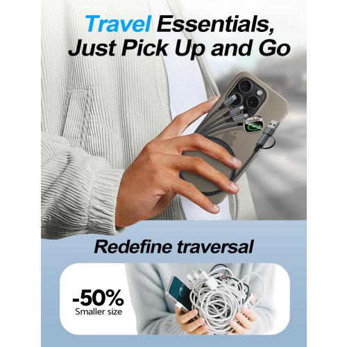 Travel Essentials,Multi Charging Cable for Apple Watch Charger/iPhone Charger/Samsung Charger,USB A & Type C Cable for iWatch Ultra/10-2/iPhone 17-11/Samsung S26-S20,Android Phone,Car[1.2M]-White