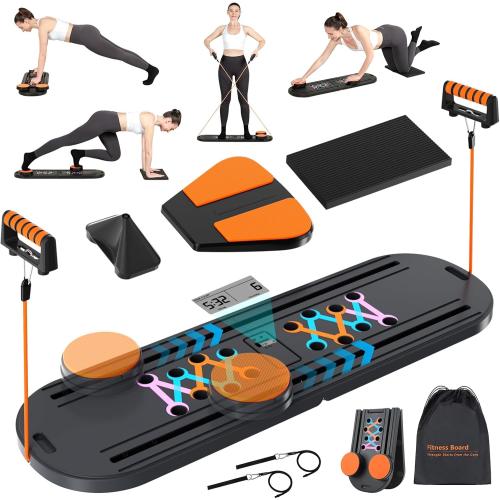 Pilates Board - Pilates Reformer Set, Portable and Foldable Pilates Board for Home Workout, Multifunctional Pilates Board for Women, Pilates Reformer Machine for Home Exercise