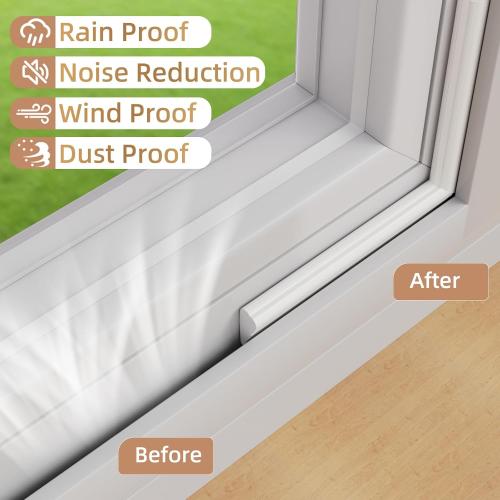 118” Wedge-Shape Foam Window Weather Stripping Door Seal Strip,Soundproofing Frame Winter Insulation Tape for Exterior Front Door,Noise Cancelling Window Inserts,Door Gap Filler Light Blocker,White