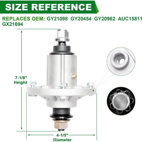 42 Inch Mower Deck Rebuild Kit Fit for John Deere LA145 LA120 LA125 D110 D130 D125 LA105 42 inch Tractor Parts Spindle GY21098 Blade AM13732 Idler Pulley GY20629 GY20067 Pulley GX20367 Belt GX20072