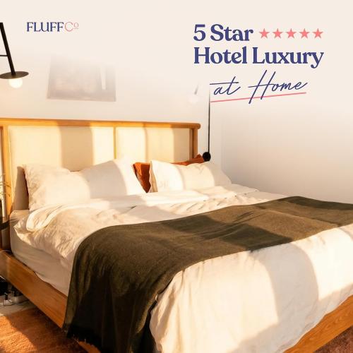 FluffCo Zen Fluff™ Down Alternative Bed Pillow - Luxury Hotel Quality - 300 TC Cotton Shell - Pillows for Side, Back, and Stomach Sleepers - Made in USA - Standard/Queen Size 20 x 28, 1-Pack, Soft