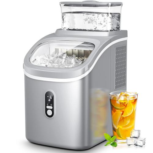 Kismile Ice Maker Countertop, Portable Ice Cube Maker Machine with 1.5L Detachable Water Tank, 33Lbs/Day, 16Pcs/5Mins, 24H Timer, Self-Cleaning Ice Maker, Ice Machine Maker for Home,Office,Party