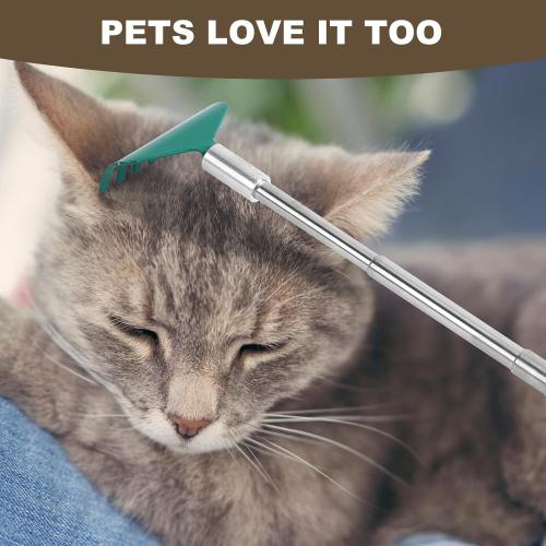 3 Pack Extendable Back Scratcher, Stainless Steel Portable Telescoping Back Scratchers for Adults Men Women, with Rubber Handles