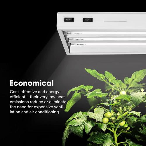 VIVOSUN T5 Grow Light Bulbs 4 Ft 46 Inches, 54W 6500K HO Fluorescent Tubes Light Bulbs, Cool White T5 Bulb for 46 Inches T5 Light Fixtures, T5 Grow Lights for Indoor Plants, 4 Ft 54W Pack of 5