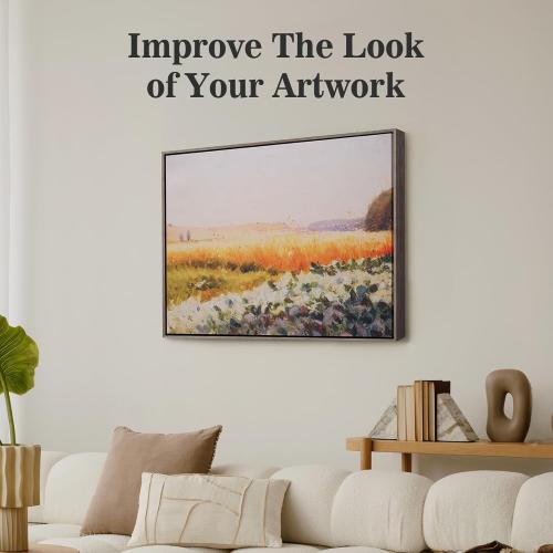 Akfado Canvas Frame for 30x40 Coastal Beachy Paintings, 1.5 Deep DIY Metal Floater Frames for Abstract Wall Art Prints, Ocean Wall Decor for Bedroom Hallway Entryway, No Glass & Back (Dark Brown)