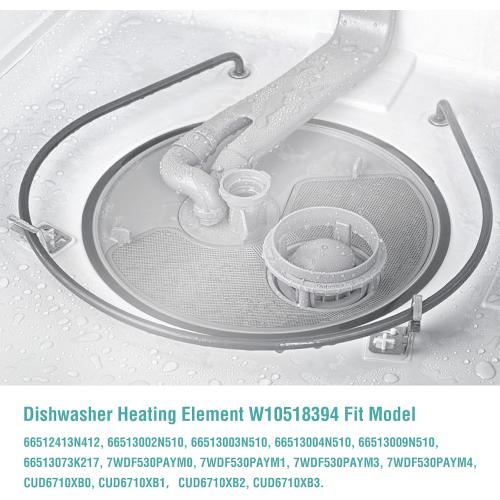 W10518394 W10441445 Dishwasher Heating Element for Whirlpool Kenmore Maytag Replaces W10134009 AP5690151 PS8260087 WDT730PAHZ0 WDF520PADM7 WDF520PADM3 WDF520PADM5 WDT720PADM2 WDT710PAYM3 W10518394VP