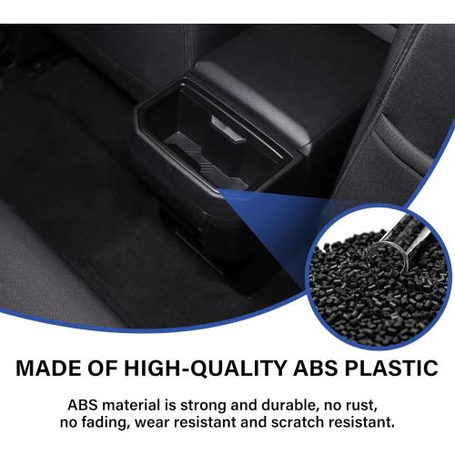 Daeiclru Rear Row Cup Holder Trim Compatible with Toyota Tacoma 2024 2025, Car Center Console Armrest Rear Water Cup Holder Frame Interior Accessories (Matt Black)