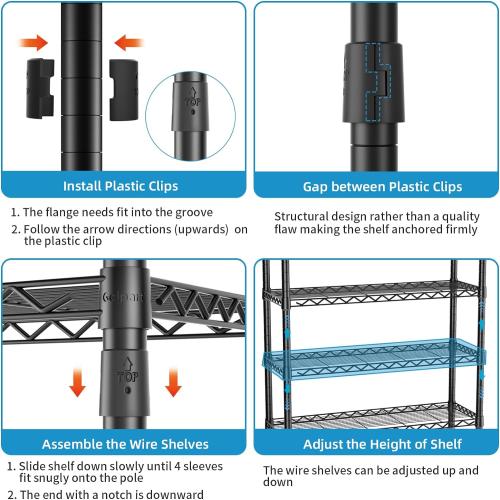 Golpart Over Washer and Dryer Shelves,Heavy Duty Laundry Room Storage Organization Clothes Drying Rack,5 Tier Adjustable Height Wire Shelving and Wire Basket with Hanger Rod&Hook,Space Saving Shelf | Heavy Duty, Clothes Drying Rack, Adjustable Height, Han