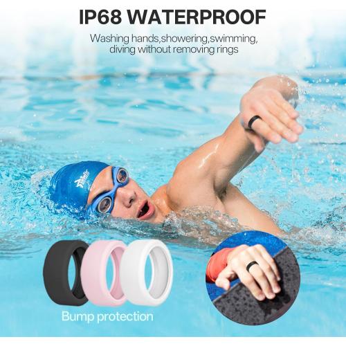 Smart Ring with Vibration Alerts, health tracker ring with Body Temperature Monitor, Heart Rate, Sleep & Fitness Tracking, Waterproof Activity Ring for Men & Women, No App Fees (Silver, 13#)