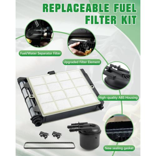 6.7 Powerstroke Diesel Fuel Filter Kit Compatible with 2017-2022 Ford F250/F350/F450/F550 Super Duty 6.7L V8 Replaces FD4625, FD4624, HC3Z-9N184-B, HC3Z-9N184-C Automotive Replacement