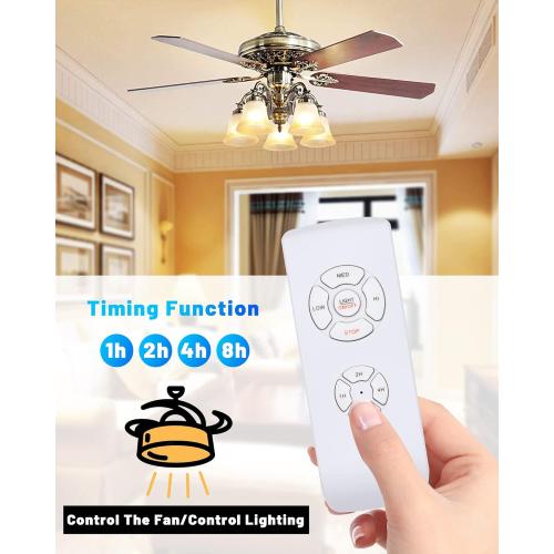 3 Pack Universal Small Size Ceiling Fan Remote Control Kit, Mini Wireless Remote Control and Receiver Kits for Ceiling Fan Lamp