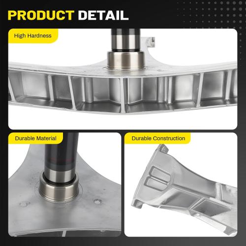 DC97-17004B Washer Flange Shaft Assembly with 6-Pack DC60-40137A Spider Hex Bolts - Compatible with Samsung Washing Machines - Replaces DC97-17004A/C/D/E, AP5800144, 4000061, PS8764285