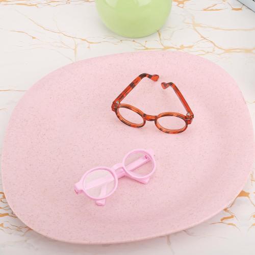 BOXOB 4pcs Doll Glasses, 4 Colors Plastic Doll Dress up Eyeglasses Toy Glasses Costume Accessories Compatible with 5.12 Inch