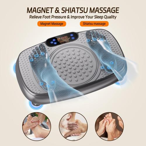 Grey and Silver Vibration Plate Exercise Machine: TISSCARE Vibrating Plates for Weight Loss and Lymphatic Drainage, Whole Body Workout Sculpting Platform for Home Fitness Fat Burner for Women Men