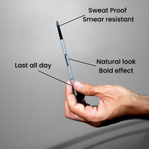 The Men Pen - Waterproof Eyebrow Pen | Beard Filler for Men | Microblading Eyebrow Pen | Hair Filler | Anti-Smudge | Mustache, Beard & Eyebrow Filler | Black