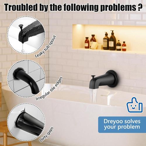 Diverter Tub Spout Compatible with Kohler GP85556-CP (Matte Black)