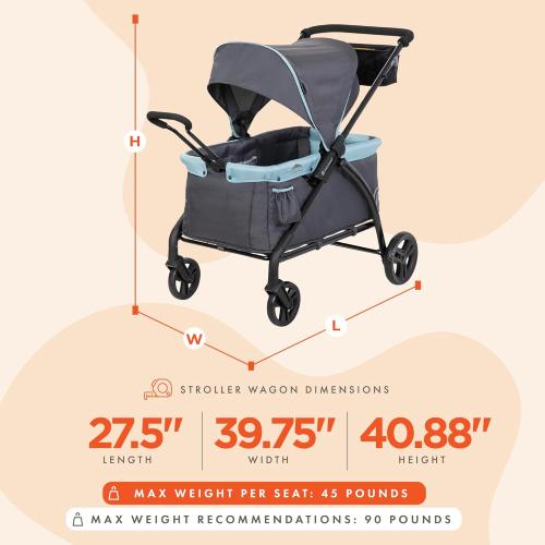Baby Trend Expedition/Tour LTE 2-in-1 Stroller Wagon, Desert Blue