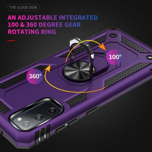 ADDIT S20 Fe Case, Phone Case for Samsung Galaxy S20 Fe Case,with Kickstand Ring,Adjustable Stand,Military Grade,Heavy Duty Protection,Shockproof,Anti-Fingerprint,Support Magnet Car Mount,Purple