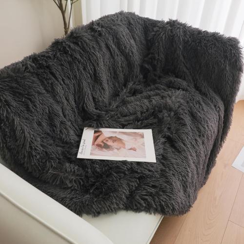 Dark Grey Fluffy Throw Blanket –  Soft & Cozy Plush Blanket, Fuzzy Shaggy Couch Bed Cover for Living Room, Bedroom Decor – Gift for Women, Men, Him & Her