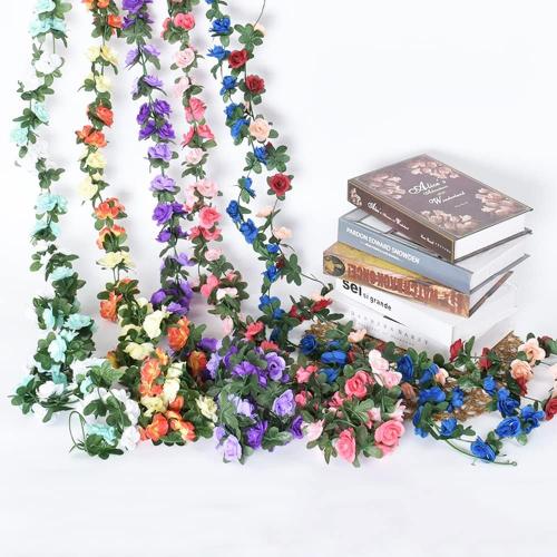 WEISPARK Fake Flowers - 4pcs 32.8 FT Artificial Rose Vine Flower Plants Hanging Rose Ivy for Home Hotel Office Wedding Party Garden Craft Art Décor