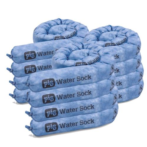 PIG Super Absorbent Sock for Water | 12 Pack | ext. Dia. 3 W x 4' L | Absorbs Up to 1.75 Gallons per Sock | PM50636