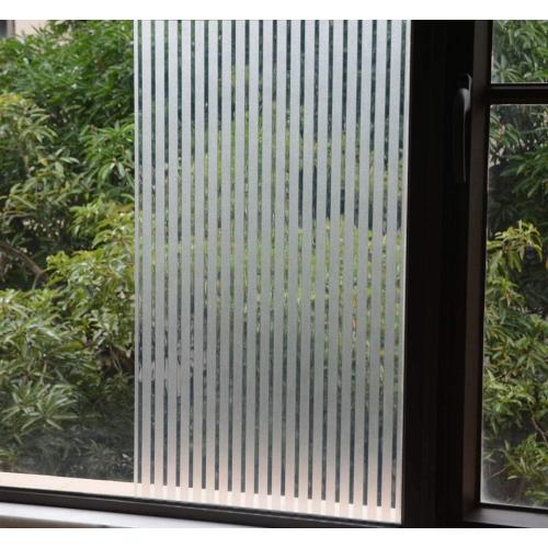 VSUDO 2 Rolls 35.4 by 78.7 Privacy Window Film, Frosted Stripe Pattern Window Tint, Static Cling Window Glass Sticker for Home (38.75 Sq. Ft Total)