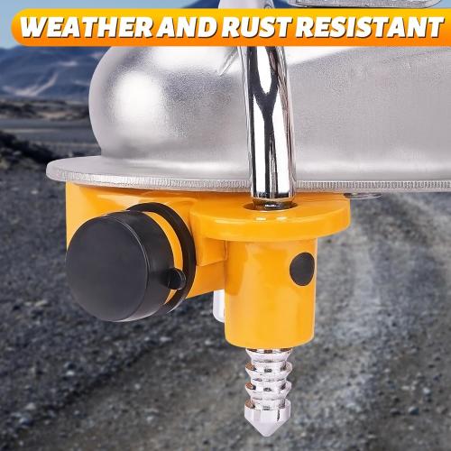 Turnart Trailer Lock, Hitch Lock, Trailer Hitch Lock, Trailer Coupler Lock, Trailer Tongue Lock, Adjustable, Heavy-Duty Steel, Universal Size Fits 1-7/8, 2, and 2-5/16 Couplers (Yellow-A)