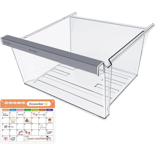 UPGRADED W11162443 Refrigerator Crisper Drawer Compatible with Whirlpool Maytag Refrigerator Drawer W11046494 Whirlpool Crisper Drawer WRS315SDHZ08 WRS315SDHM04 WRS325SDHZ WRS321SDHZ Fridge Drawer