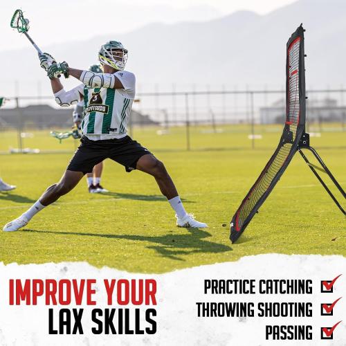 ZEALFEEL Lacrosse Rebounder, 4x7FT/4x6FT Volleyball Rebounder for Backyard with 5 Rebound Angles, Target Strip, Lacrosse Rebound Net Perfect for Lax Baseball Volleyball & Soccer Practice