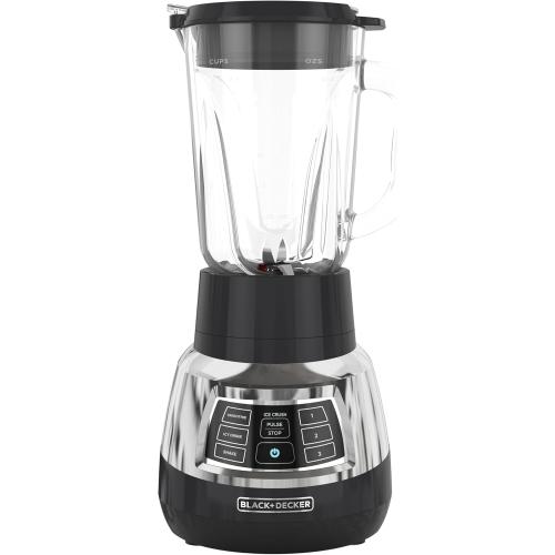 Black Decker Quiet Blender with 6-Cup Cyclone Glass Jar, 3 Speeds   3 Functions & Serrated Blade Technology for Faster Blending, Pulse Button and 24-oz Personal Jar, 900W