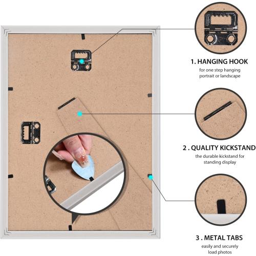 BSRHOMR 12x16 Picture Frame with Mat, Distressed Gray Photo Frame 6 Pack with 11 x 14 Mat, Display Table Top or Wall Mount for Home Decor