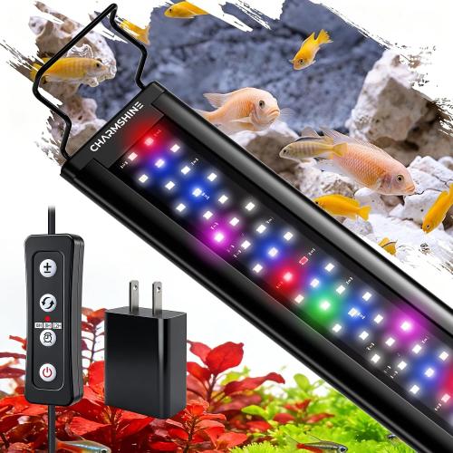 Aquarium Lights for Fish Tank 20 gallon, 24-30in Aquarium Plant Light USB Full Spectrum Fish Tank LED with Timer 6/8/12H ,Memory Function,Adjustable Brightness (Plug and Temp Strip Included)