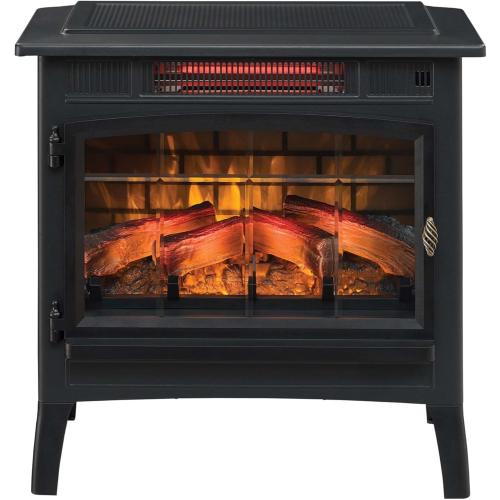 duraflame Freestanding Electric Fireplace Stove Heater with 3D Flame Effect for 1,000 Sq. Ft. Room, Black