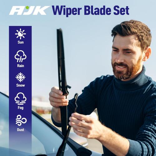 AJK Front Windshield Wiper for Hyundai Tucson 2022 2023 2024 2025, Original Equipment Window Wipers Blades, Conventional, Vehicle Specific Fit, Pack of 2