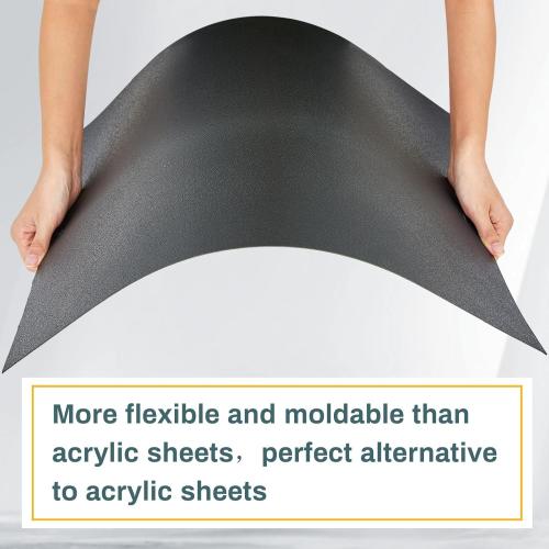Frienda 1 Pack 48 X 96 X 1/16 ABS Black Plastic Sheet Two Sided Textured Thick DIY Materials Flexible Moldable Plastic Panel for DIY Home Decor, Automotive, Industrial, Handcrafts