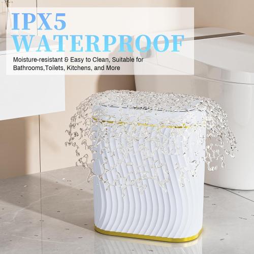 steo spce Automatic Motion Sensor Bathroom Small Trash Can with Lid, 2.6 Gallon Touchless Slim Garbage Can, Smart Waterproof Trash Bin for Bedroom, Restroom, Living Room, Office