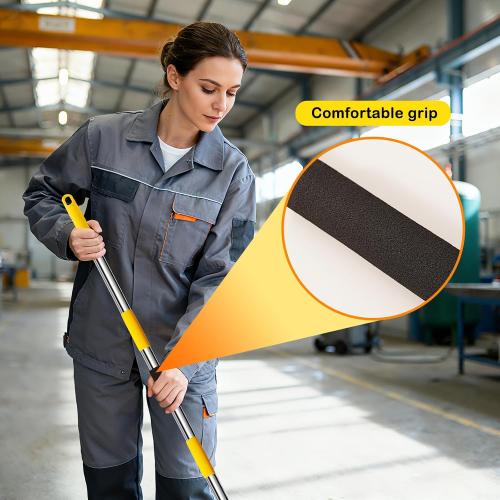 Professional Commercial Mop Industrial Heavy Duty Mop with 54 Long Handle ,Wet Mop for Home,Workshop,Garage Floors Cleaning,with 53'' Stainless Steel Mop Handle,Yellow