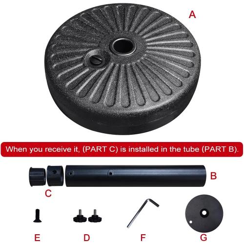 EliteShade Umbrella Base Water Filled Stand Market Patio Outdoor Heavy Duty Umbrella Holder(Black)