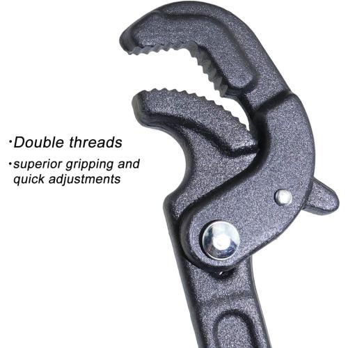 2 Pack Adjustable Wrench Quick Multi-function Self-Adjusting Spanner Power Grip Pipe Wrench 0.6”-2.4”/14mm-60mm