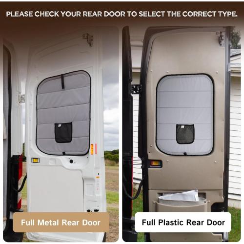 Living in a Bubble Insulated Blackout Rear Door Window Covers for Ford Transit 2015-Current Full Metal Door (Pair). Van Life Essentials & Camper Accessories
