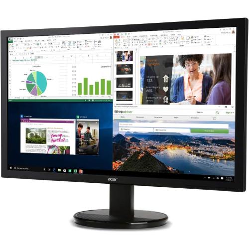 Acer K202HQL Abi 19.5 HD (1366 x 768) NTSC 72% Color Gamut Tilt VESA Compatible Monitor for Work or Home | 1 x HDMI & VGA Port, Black