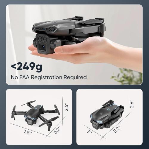 X-shop Foldable Drone with 1080P HD Camera for Beginners & Kids, FPV Live Video, One Key Start, Altitude Hold, 3D Flips, Gesture Selfie, 3 Speed Modes, 2 Batteries