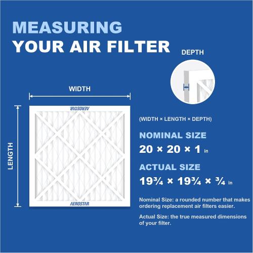 Aerostar Air Filter 20x20x1 MERV 13 AC Filter, Furnace Filter, 1 Pack
