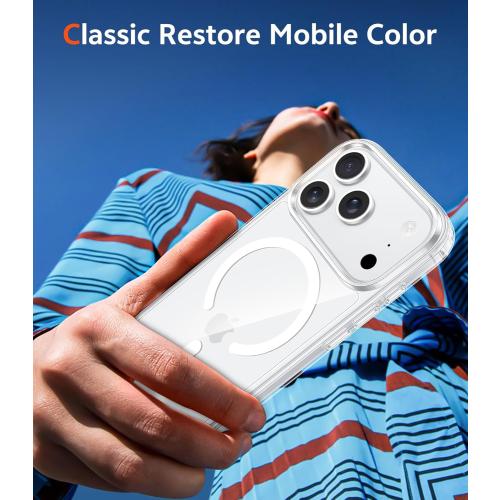 FNTCASE for iPhone 17 Pro Case, Compatible with Magsafe, Clear Transparent Magnetic Shockproof Protective Rugged Phone Cover with Screen Protector - 6.3 inch (A-Clear)