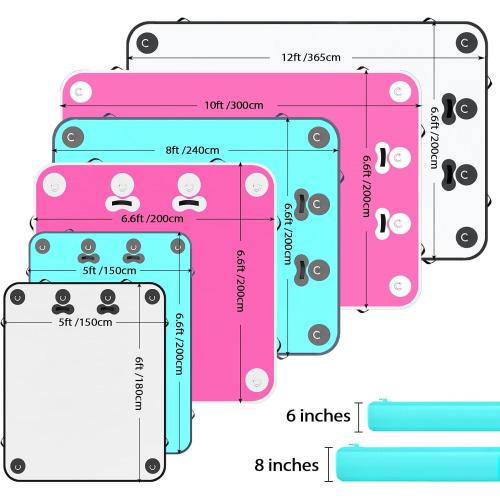 Inflatable Floating Dock Swim Platform, 6 Inch/8 Inch Thick Multi-Person Dock Floats Raft Platform with Storage Bag for Beach Lake Boating Pool