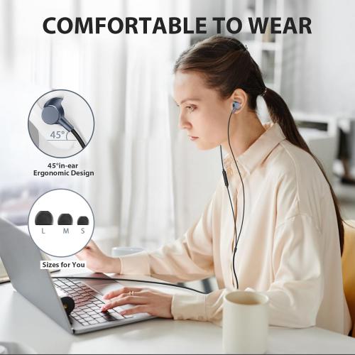 Wired Earbuds for School Chromebook Laptop PC, Noise Canceling Ear Buds with 3.5mm Plug in Audio Jack Microphone HiFi Stereo Wired Headphone Corded Earphone for Kindle Fire School Travel MP3, Black ?