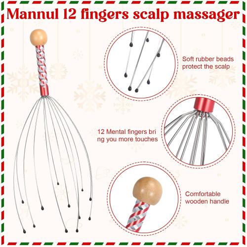 Capoda Christmas Stocking Stuffers for Men Women -  Head Massagers with Christmas Cards & Gift Bags,